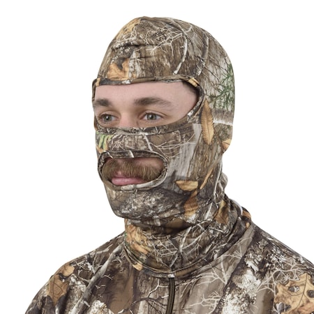 Stretch Fit Full Head Net In Spandex With 2 Holes, Realtree Edge